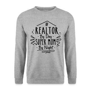 Realtor By Day Super Mom By Night Real Estate - Sweat-shirt Unisexe - gris chiné - Devant - Alina (178cm) & Michal (187cm)