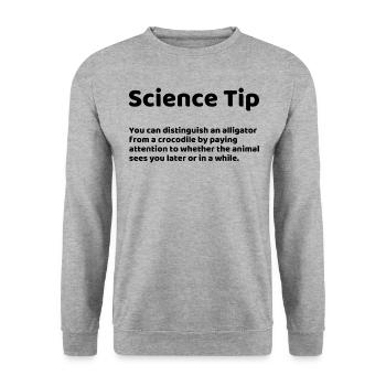 Science Tip Dicton Drôle - Sweat-shirt Unisexe - gris chiné - Devant - Alina (178cm) & Michal (187cm)