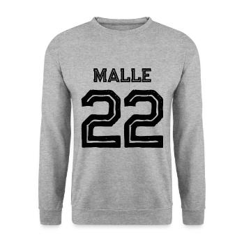 malle 22 - Unisex Pullover - Weißgrau meliert - Vorne - Alina (178cm) & Michal (187cm)