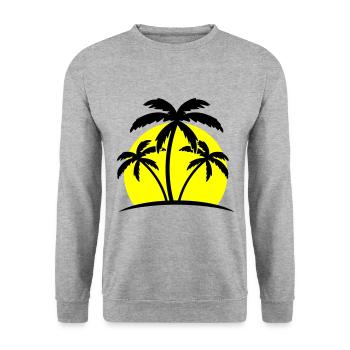 palmiers de plage - Sweat-shirt Unisexe - gris chiné - Devant - Alina (178cm) & Michal (187cm)