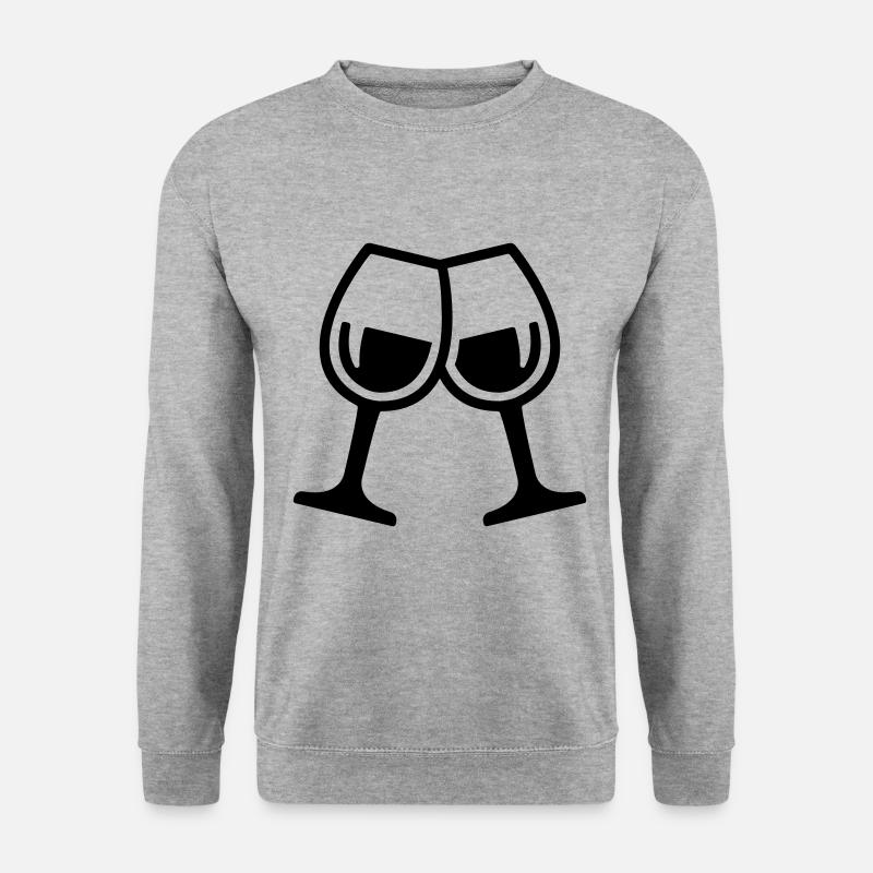Wein Gläser - Unisex Pullover - Weißgrau meliert