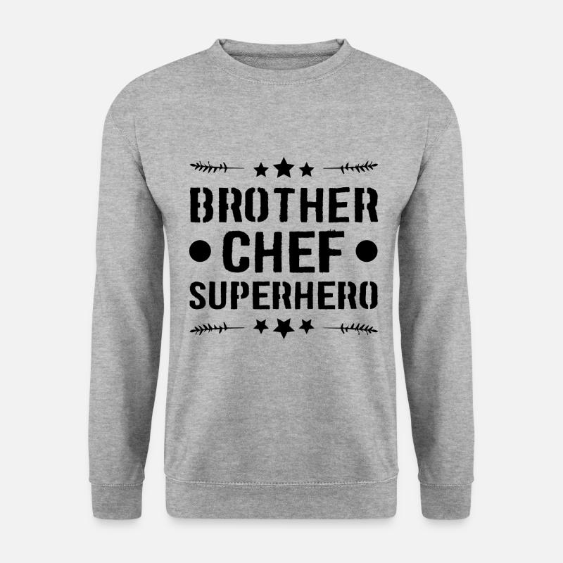 Bruder Chef Superheld - Unisex Pullover - Weißgrau meliert