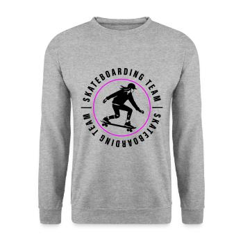 Skateboarding Team Verein Frau Skateboard - Unisex Pullover - Weißgrau meliert - Vorne - Alina (178cm) & Michal (187cm)
