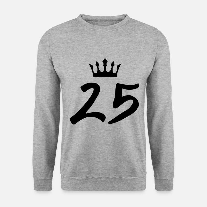 25 Zahl Krone - Unisex Pullover - Weißgrau meliert