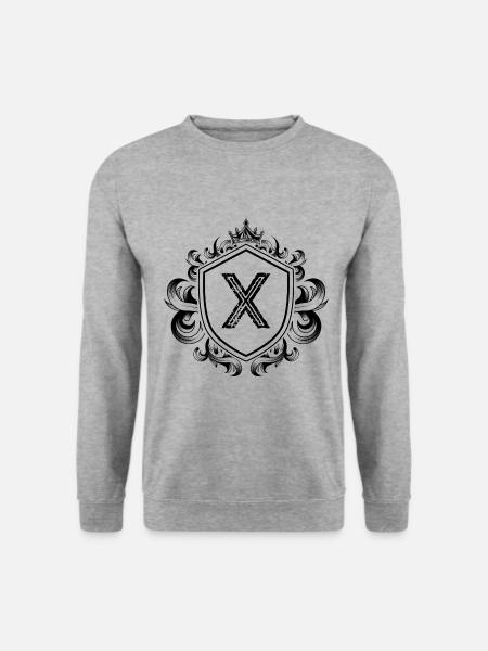 X Lettre Armoiries - Sweat-shirt Unisexe - gris chiné