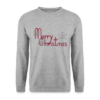 Merry Christmas - Unisex Sweatshirt - salt & pepper - Front - Alina (178cm) & Michal (187cm)