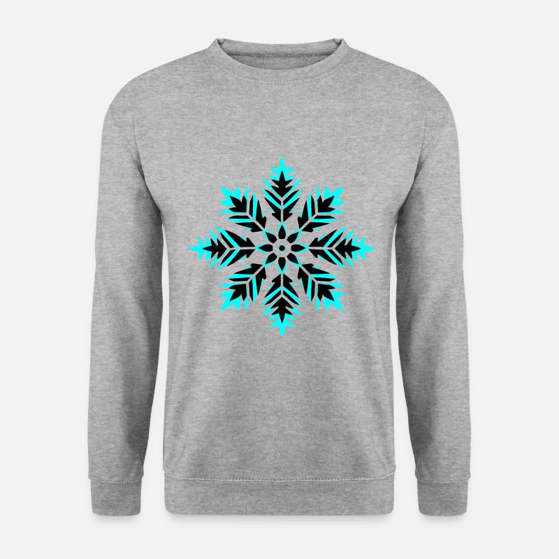 Schneeflocke Icon Winter - Unisex Pullover - Weißgrau meliert