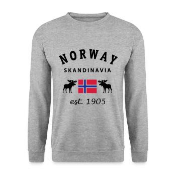 Norway Design - Sweat-shirt Unisexe - gris chiné - Devant - Alina (178cm) & Michal (187cm)