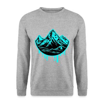 Berge Symbol Mountains - Unisex Sweatshirt - salt & pepper - Front - Alina (178cm) & Michal (187cm)