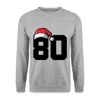80 Numéro Noël - Sweat-shirt Unisexe - gris chiné - Devant - Alina (178cm) & Michal (187cm)
