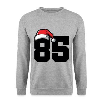 85 Number Christmas - Unisex Sweatshirt - salt & pepper - Front - Alina (178cm) & Michal (187cm)