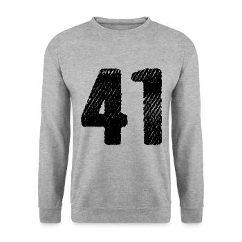 Maillot à 41 numéros - Sweat-shirt Unisexe - gris chiné - Devant - Alina (178cm) & Michal (187cm)
