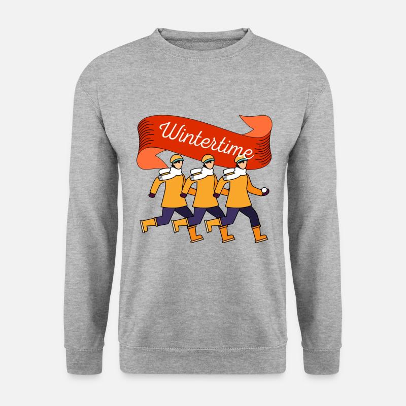 Wintertime I - Unisex Pullover - Weißgrau meliert