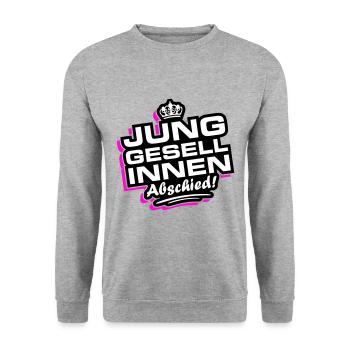 Junggesellinnen Abschied Jga - Unisex Pullover - Weißgrau meliert - Vorne - Alina (178cm) & Michal (187cm)