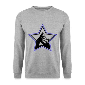 Étoile symbole des montagnes - Sweat-shirt Unisexe - gris chiné - Devant - Alina (178cm) & Michal (187cm)