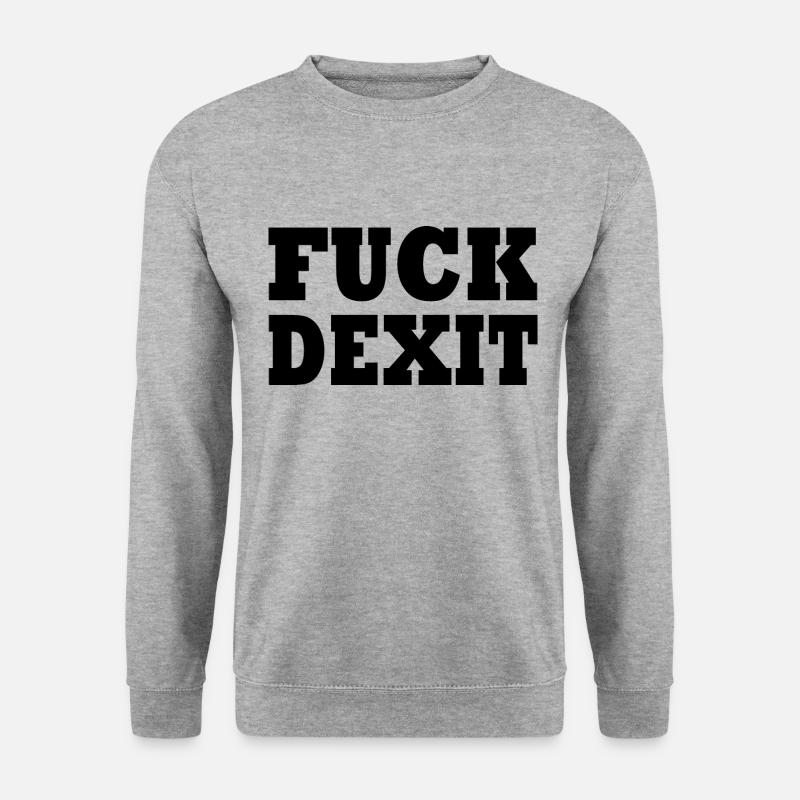 Fuck dexit - Unisex Pullover - Weißgrau meliert