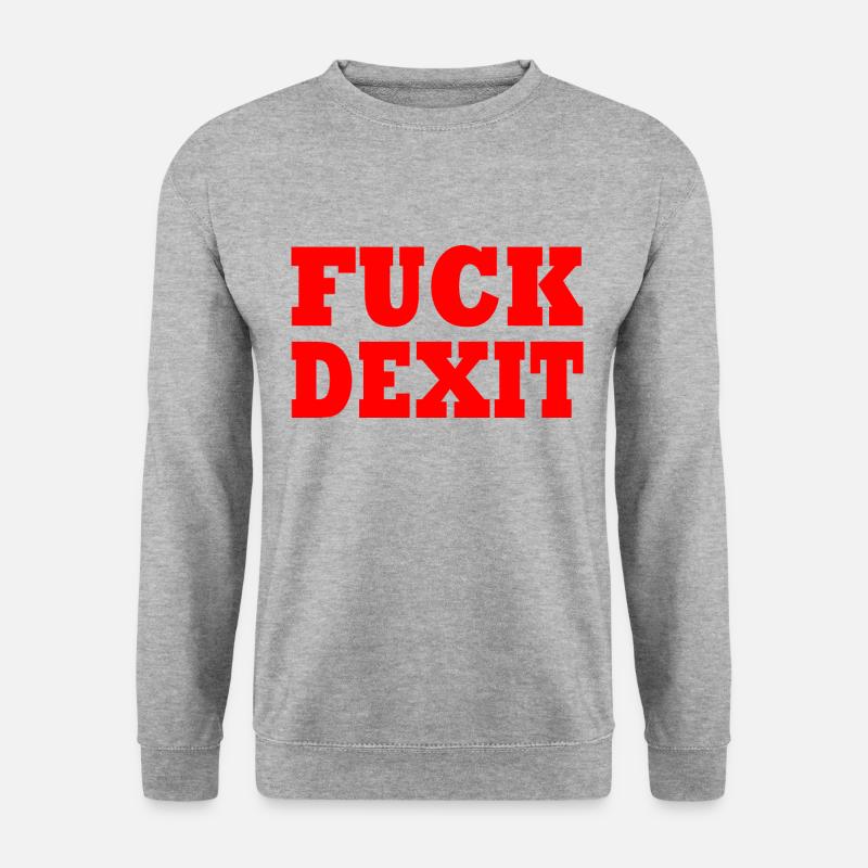 Fuck dexit - Unisex Pullover - Weißgrau meliert