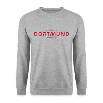 Dortmund T-Shirt – Skyline & Football - Unisex Sweatshirt - salt & pepper - Front - Alina (178cm) & Michal (187cm)