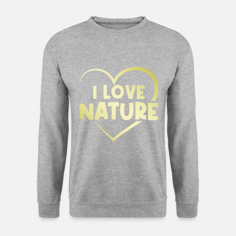 Ich liebe Natur - Unisex Pullover - Weißgrau meliert