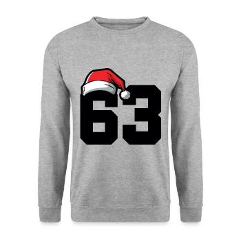 63 Number Christmas - Unisex Sweatshirt - salt & pepper - Front - Alina (178cm) & Michal (187cm)