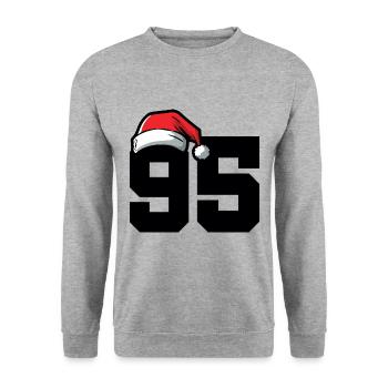 95 Number Christmas - Unisex Sweatshirt - salt & pepper - Front - Alina (178cm) & Michal (187cm)