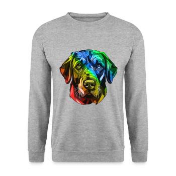 Labrador Dog Head Colorful - Unisex Sweatshirt - salt & pepper - Front - Alina (178cm) & Michal (187cm)