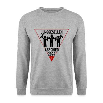 Junggesellenabschied 2024 - Unisex Pullover - Weißgrau meliert - Vorne - Alina (178cm) & Michal (187cm)