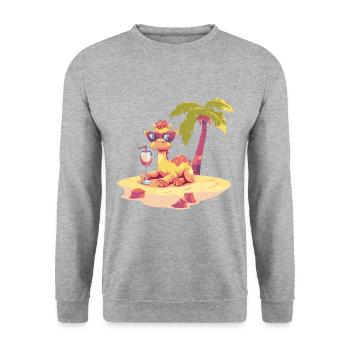 Camel Summer Beach Vacation - Unisex Sweatshirt - salt & pepper - Front - Alina (178cm) & Michal (187cm)