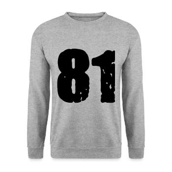 81 number jersey - Unisex Sweatshirt - salt & pepper - Front - Alina (178cm) & Michal (187cm)