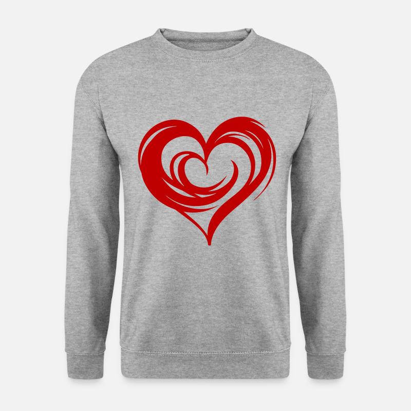 herz symbol love - Unisex Pullover - Weißgrau meliert