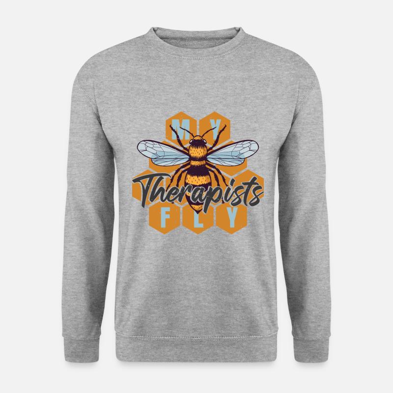 Honeycomb Bee Imkerei Zubehör - Unisex Pullover - Weißgrau meliert
