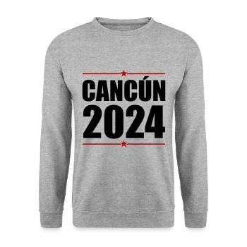 Cancun 2024 - Unisex Pullover - Weißgrau meliert - Vorne - Alina (178cm) & Michal (187cm)
