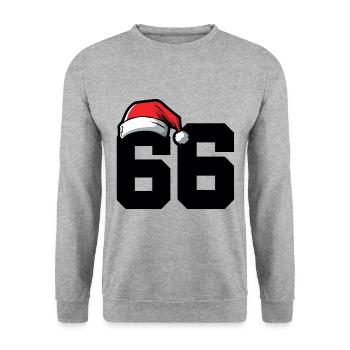 66 Numéro Noël - Sweat-shirt Unisexe - gris chiné - Devant - Alina (178cm) & Michal (187cm)