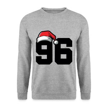 96 Numéro Noël - Sweat-shirt Unisexe - gris chiné - Devant - Alina (178cm) & Michal (187cm)