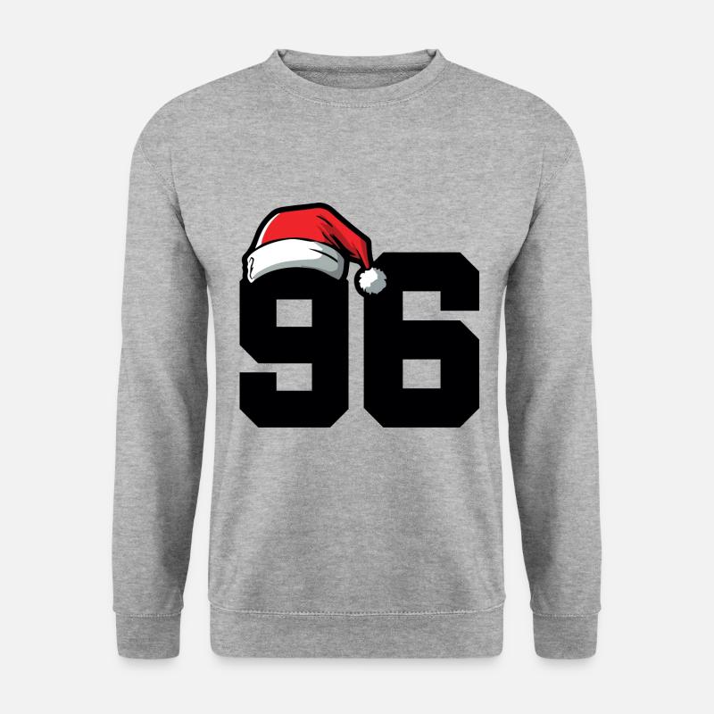 96 Zahl Weihnachten - Unisex Pullover - Weißgrau meliert