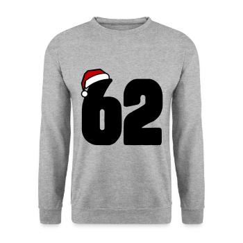 62 Numéro Noël - Sweat-shirt Unisexe - gris chiné - Devant - Alina (178cm) & Michal (187cm)
