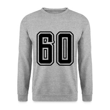 60 number symbol - Unisex Sweatshirt - salt & pepper - Front - Alina (178cm) & Michal (187cm)