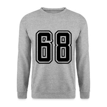 Symbole numérique 68 - Sweat-shirt Unisexe - gris chiné - Devant - Alina (178cm) & Michal (187cm)