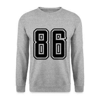 Symbole numérique 86 - Sweat-shirt Unisexe - gris chiné - Devant - Alina (178cm) & Michal (187cm)