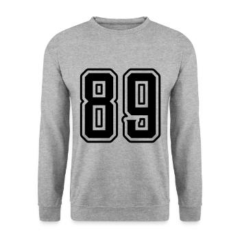 89 Number Symbol - Unisex Sweatshirt - salt & pepper - Front - Alina (178cm) & Michal (187cm)