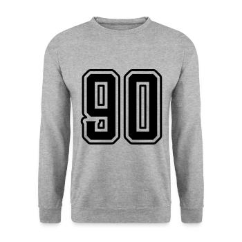 90 number symbol - Unisex Sweatshirt - salt & pepper - Front - Alina (178cm) & Michal (187cm)