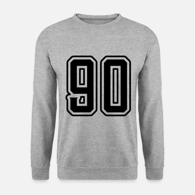 90 Zahl Symbol - Unisex Pullover - Weißgrau meliert