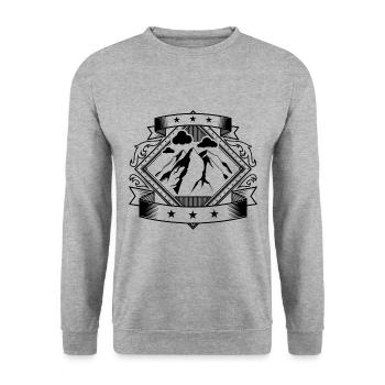 Berge Natur Wappen - Unisex Pullover - Weißgrau meliert - Vorne - Alina (178cm) & Michal (187cm)