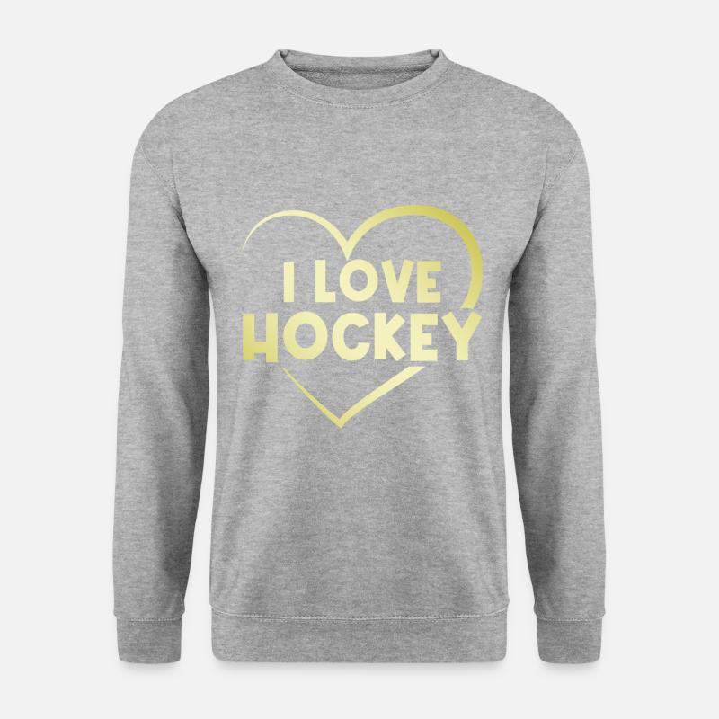 Ich liebe Hockey - Unisex Pullover - Weißgrau meliert