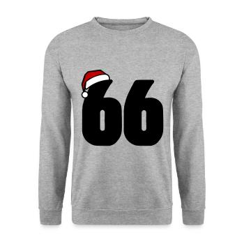 66 Number Christmas - Unisex Sweatshirt - salt & pepper - Front - Alina (178cm) & Michal (187cm)