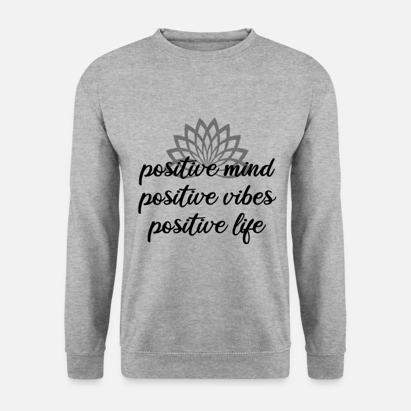 Lotusblume - Unisex Pullover - Weißgrau meliert