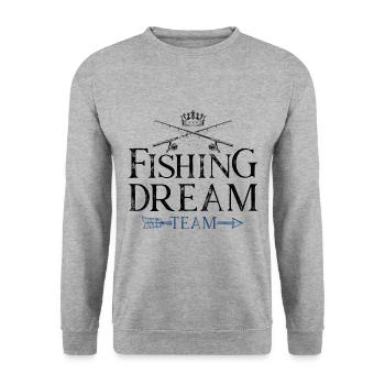 Fishing Dream Team - Sweat-shirt Unisexe - gris chiné - Devant - Alina (178cm) & Michal (187cm)