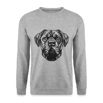 Mastiff Chien Portrait Animal - Sweat-shirt Unisexe - gris chiné - Devant - Alina (178cm) & Michal (187cm)