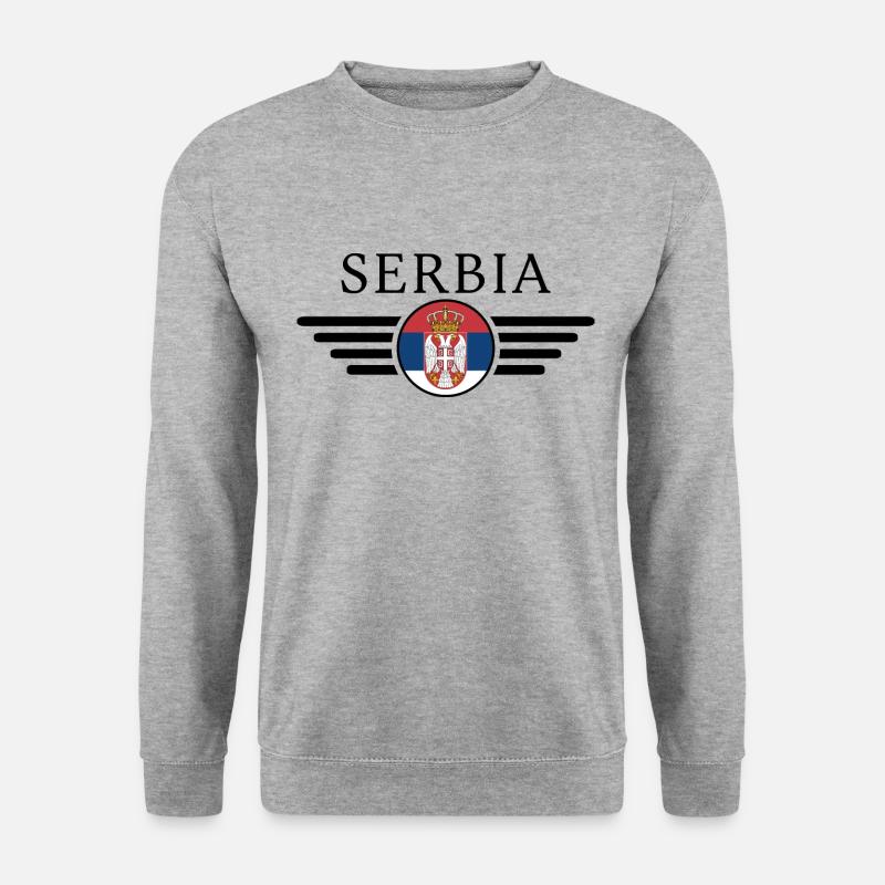 Serbien Stolz T-Shirt - Unisex Pullover - Weißgrau meliert
