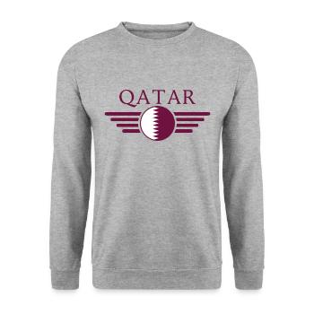 I love Qatar, elegance style design - Unisex Sweatshirt - salt & pepper - Front - Alina (178cm) & Michal (187cm)